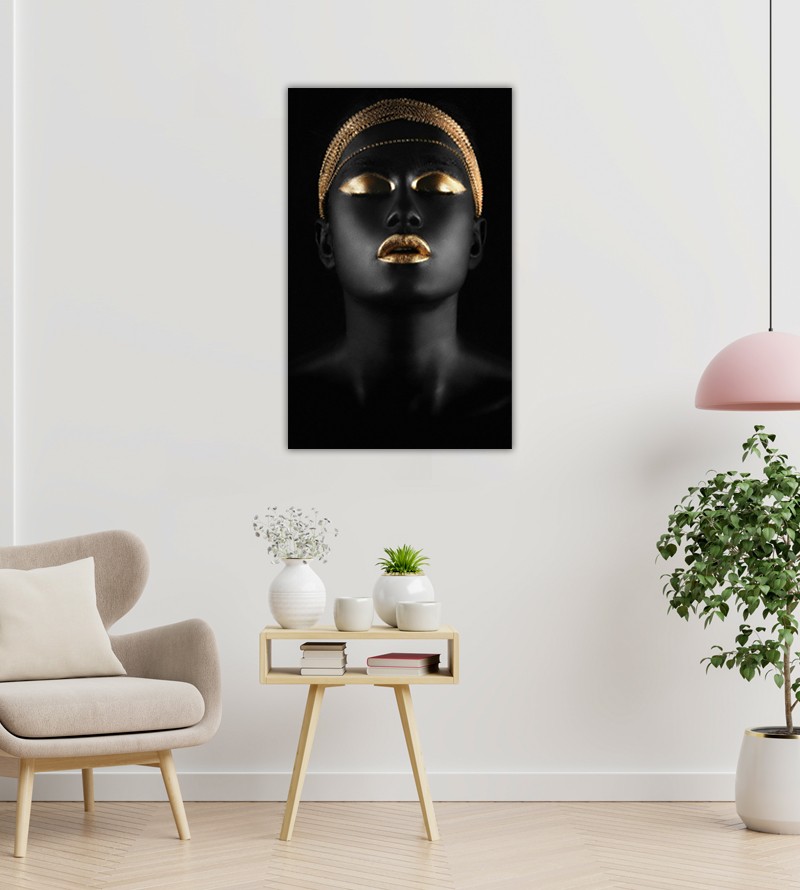 Quadro Decorativo Tela Negra Gold