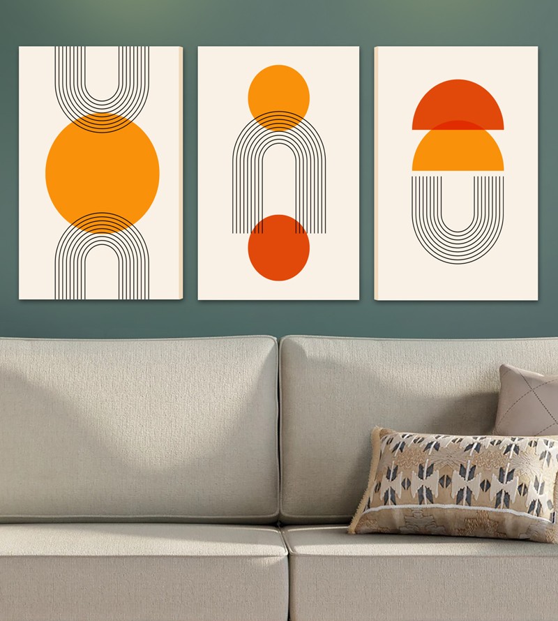 Quadro Decorativo Telas Trio Abstrato...