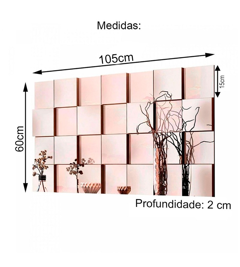 Espelhos de Vidro Decorativo Liverpool com MDF