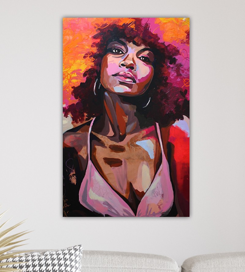 Quadro Decorativo Tela Mulher Negra Africana