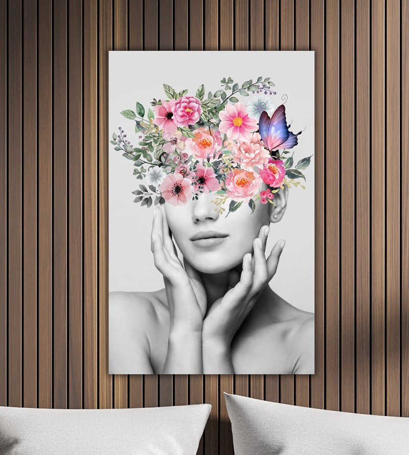 Quadro Decorativo Tela Abstrato Mulher com...