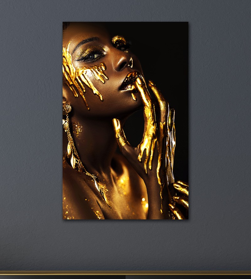 Quadro Decorativo Tela Mulher Negra Fashion com...