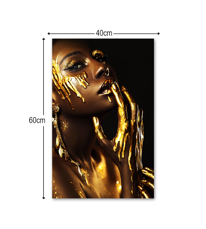 Quadro Decorativo Tela Mulher Negra Fashion com...