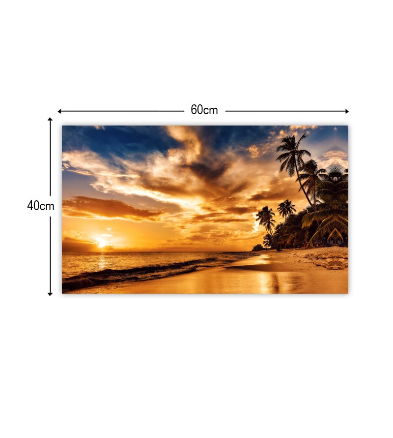Quadro Decorativo Tela Paisagem Praia com Coqueiro