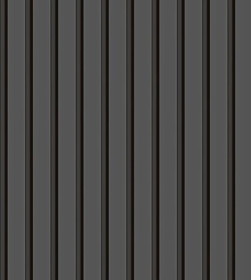 Papel de Parede Madeira Ripada Cinza Chumbo