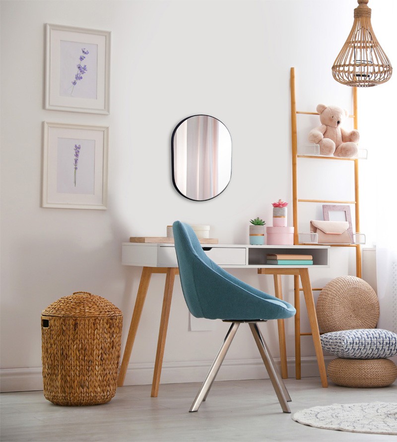 Espelho Oval Londres com Borda Preta