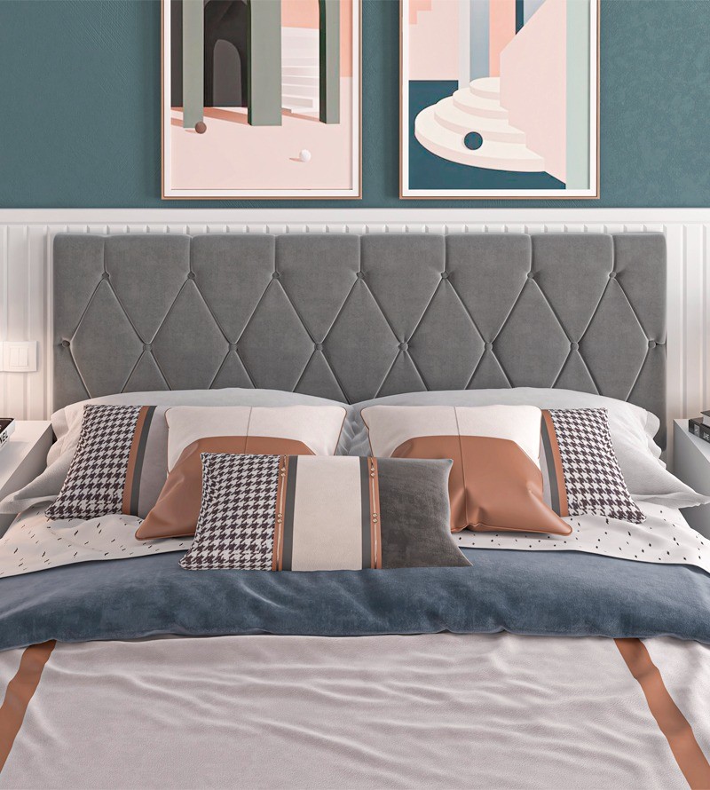 Cabeceira Paris Suede Estofada para Cama Box de...