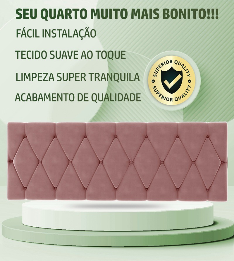 Cabeceira Paris Suede Estofada para Cama Box de...