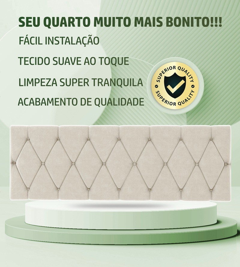 Cabeceira Paris Suede Estofada para Cama Box de...