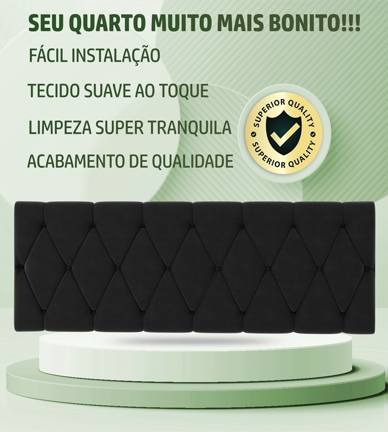 Cabeceira Paris Suede Estofada para Cama Box de...