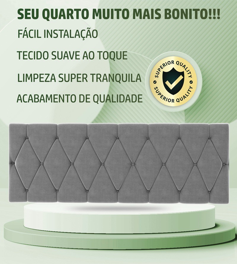 Cabeceira Paris Suede Estofada para Cama Box...