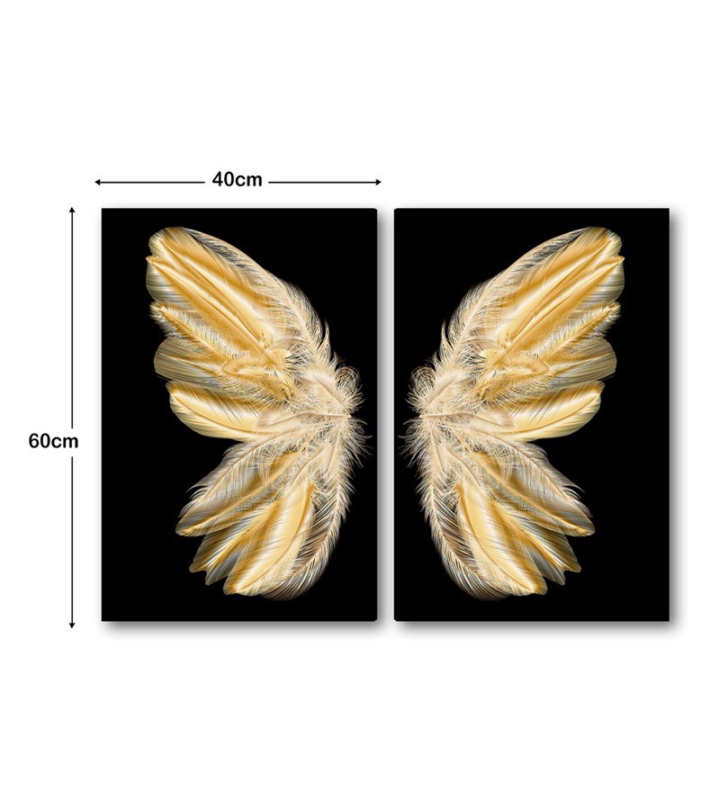 Quadro Tela Dupla Asas de Anjo Decorativa