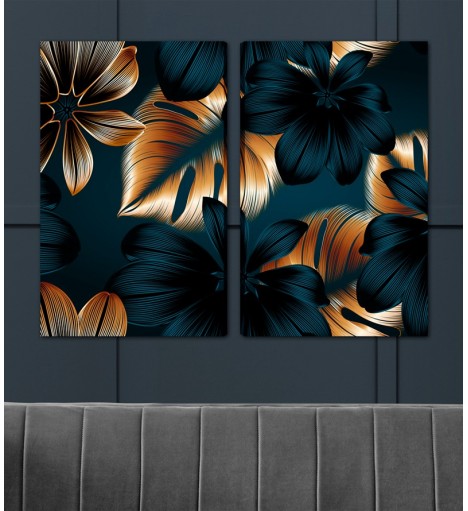 Quadro Tela Dupla Floral...