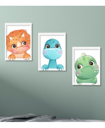 Quadro Quadro Decoração Infantil desenho dinossauro verde