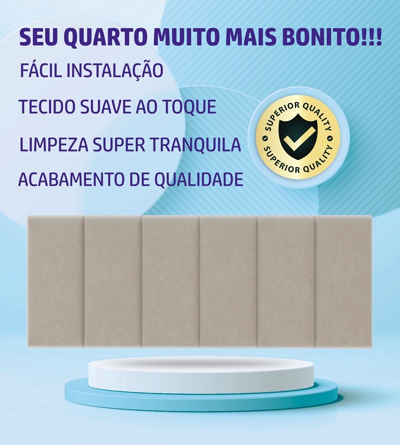 Cabeceira Dubai Suede Estofada para Cama Box...