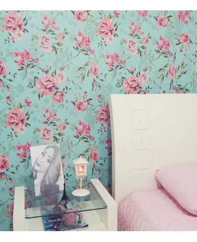 Papel de parede romântico rosa e fundo em verde