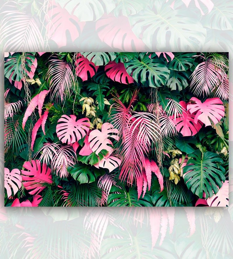 Papel de Parede Foto Mural Jardim Vertical Rosé...