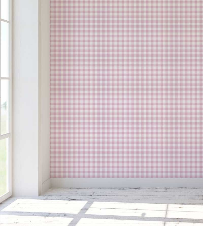 Papel de Parede Xadrez - Mod 019 Rosa-60x300cm