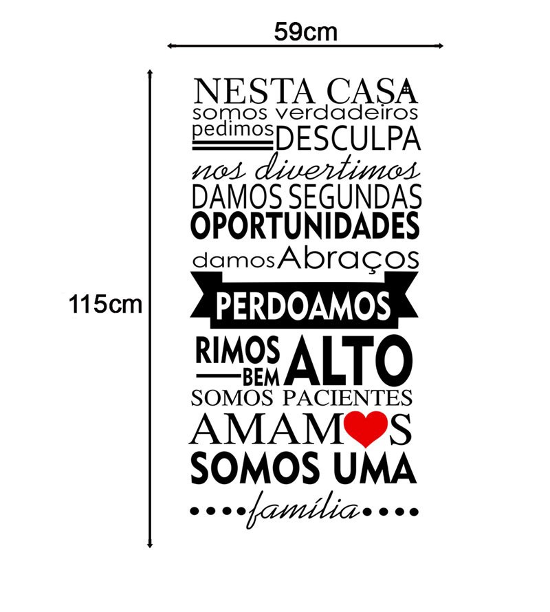 Adesivo Decorativo De Parede Frase Casa Coração...