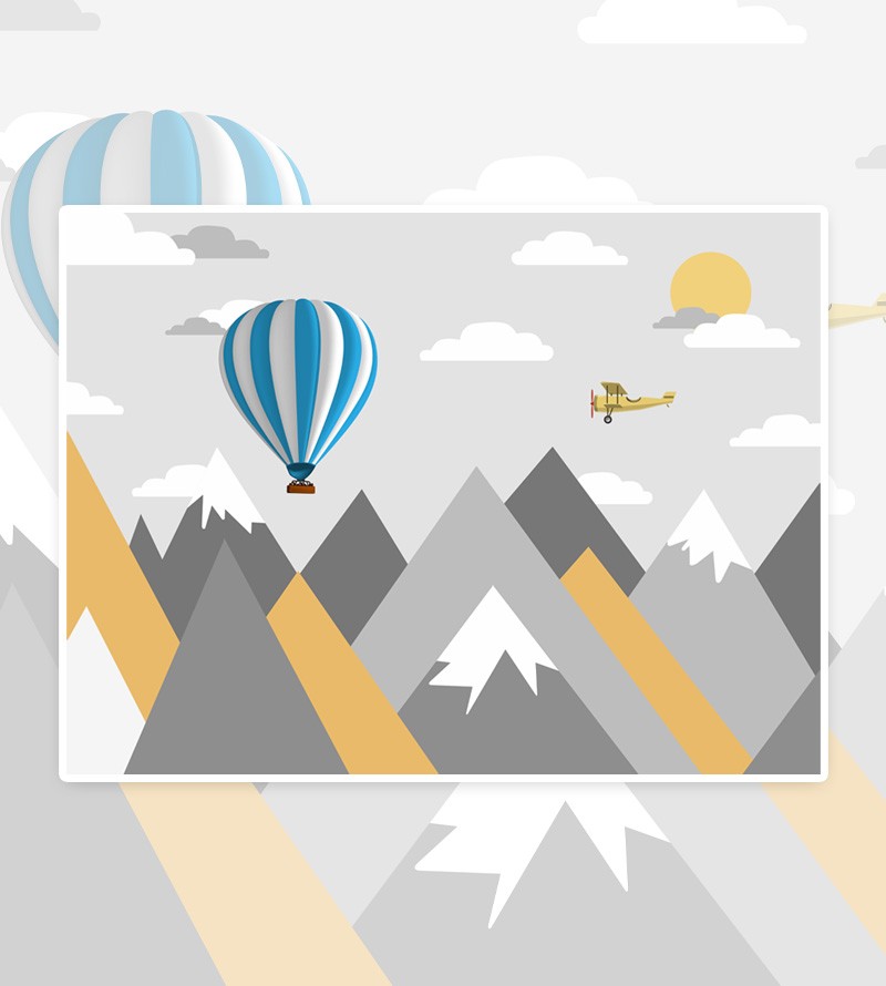 Papel de Parede Foto Mural Infantil Montanhas