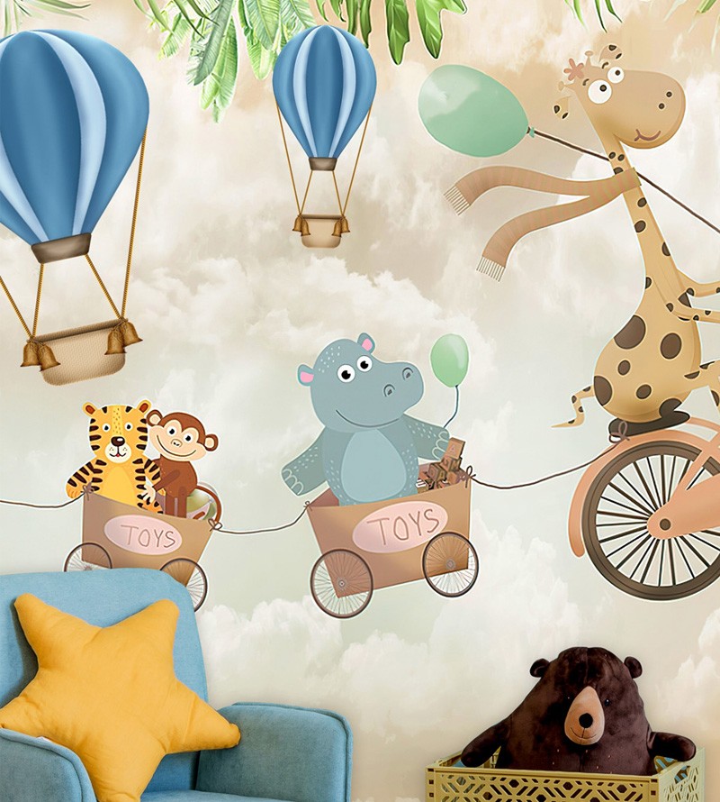 Papel de Parede Foto Mural Infantil Safari Animais