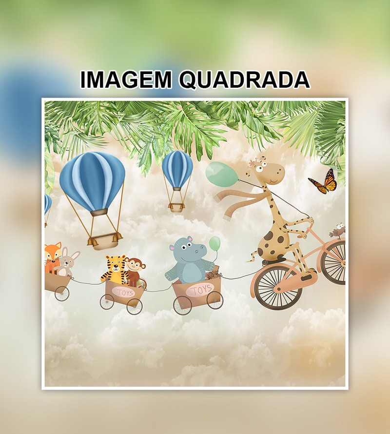 Papel de Parede Foto Mural Infantil Safari Animais