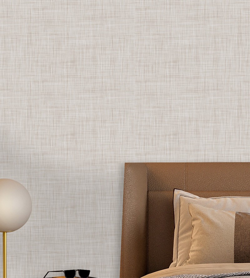 Papel de Parede Estilo Tecido Linho Bege