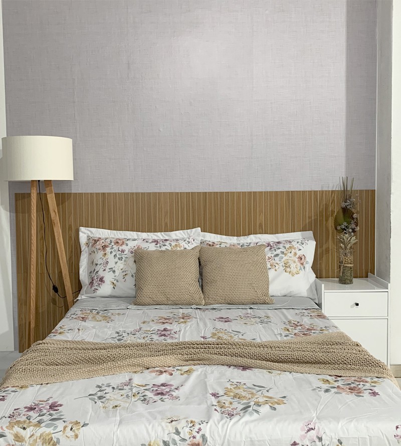 Papel de Parede Estilo Tecido Linho Bege