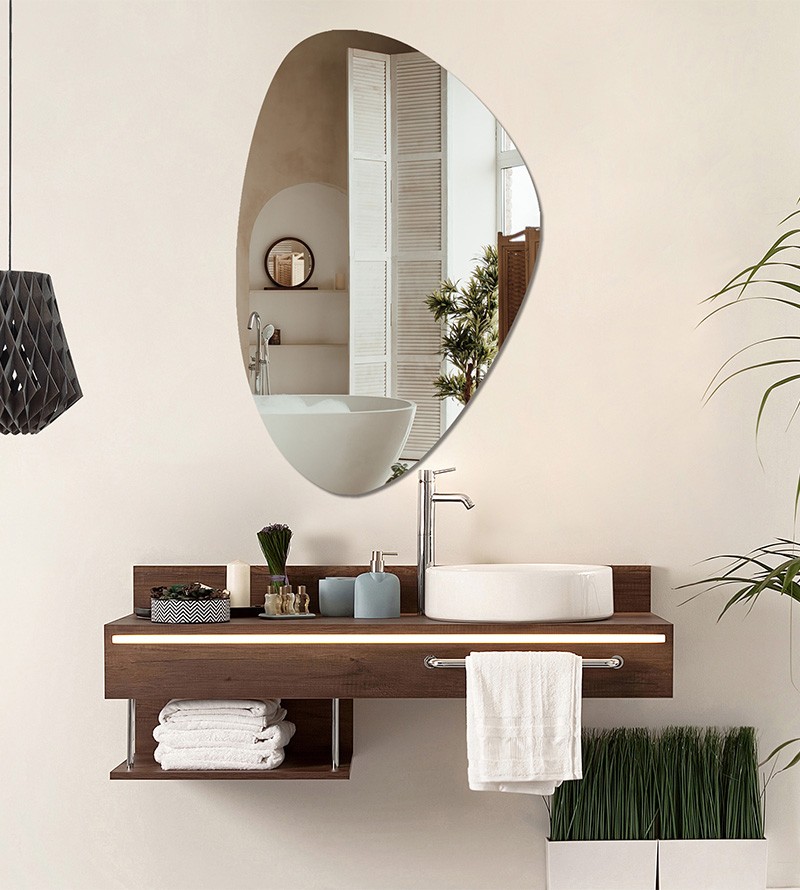 Espelho Orgânico Decorativo Moderno Grande De...