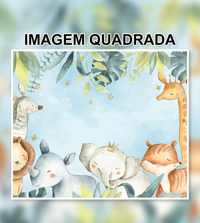 Papel de Parede Foto Mural Infantil Safari Baby...