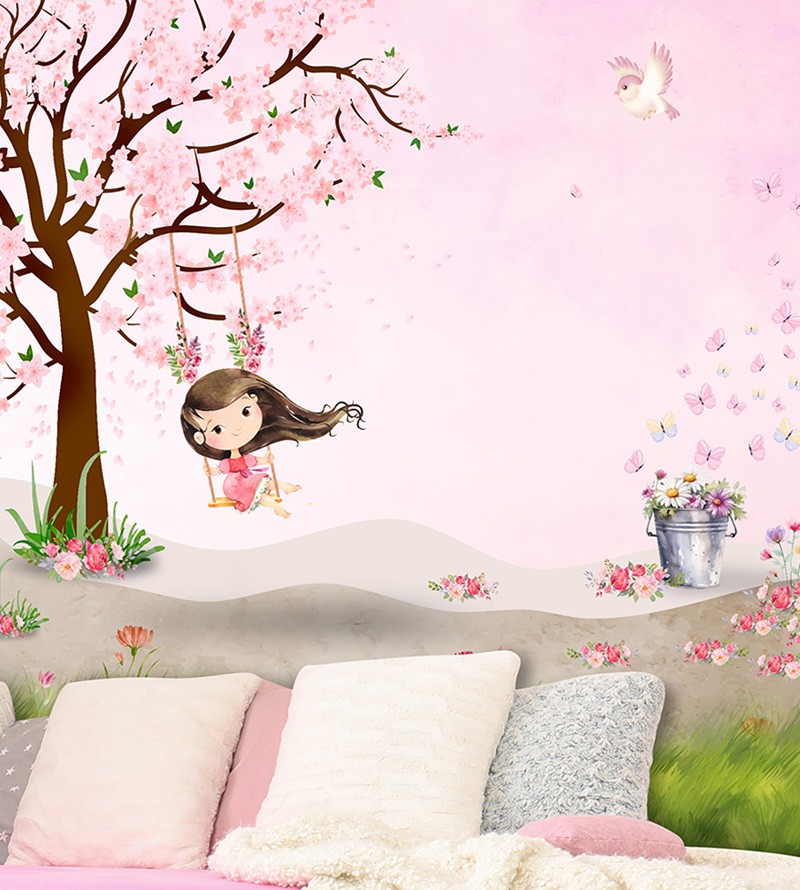 Papel de Parede Foto Mural Infantil Menina em...