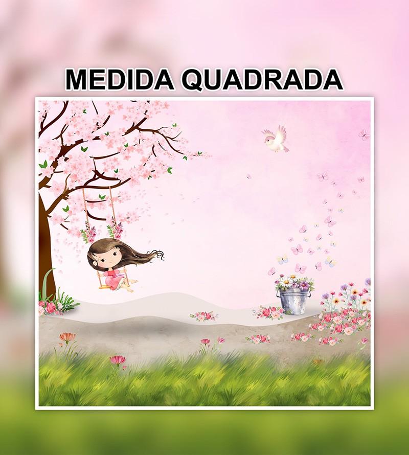 Papel de Parede Foto Mural Infantil Menina em...