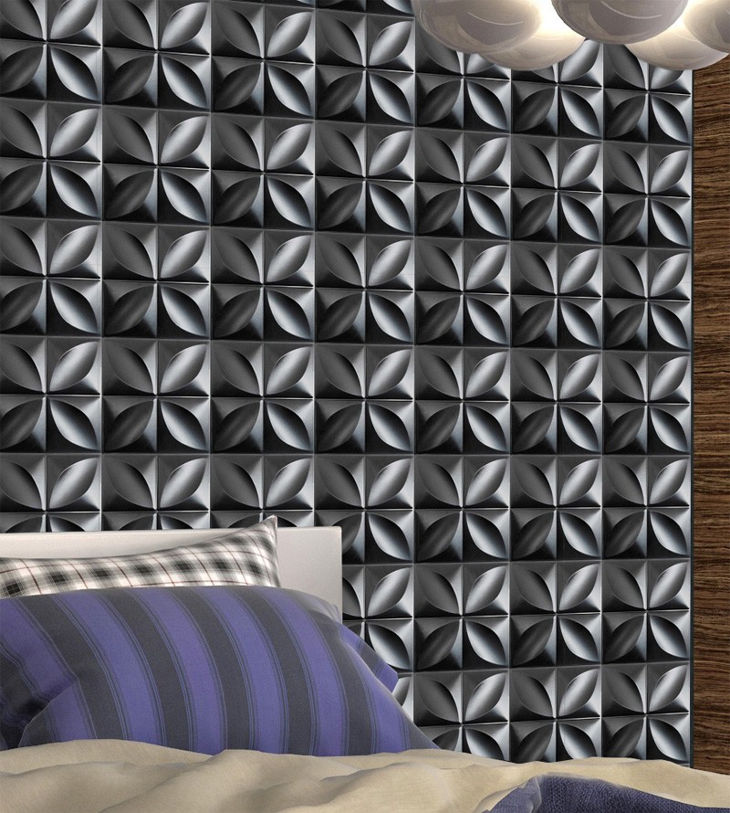 50 Placas Preta Revestimento De Parede Pvc 3d