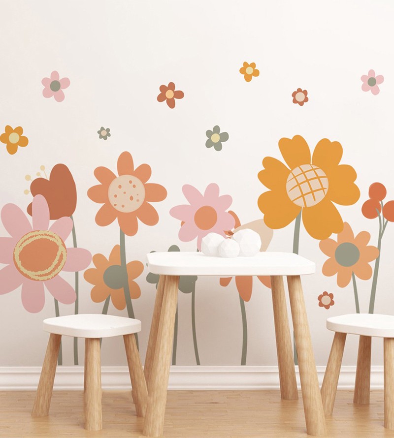 Adesivos de Parede Boho Floral Infantil para...