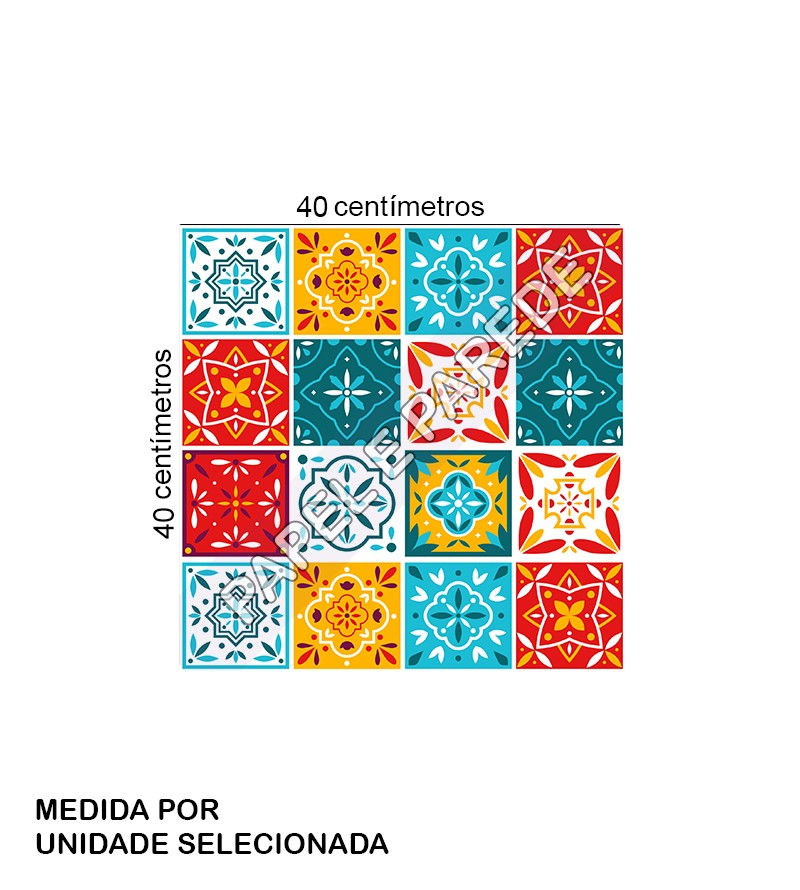 Azulejo Português Hidráulico Colorido