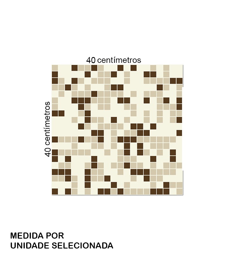 Adesivo Azulejo Pastilhas Em Tons de Bege