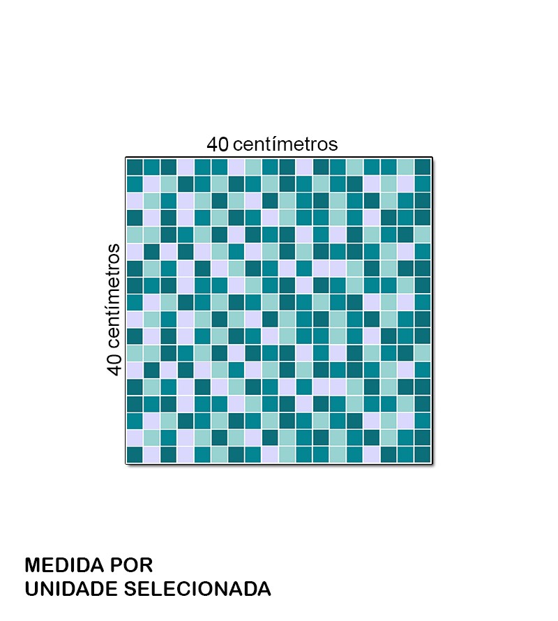 Adesivo Azulejo Pastilhas Em Tons de azul,...