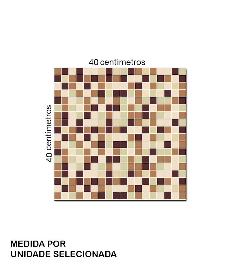 Adesivo Azulejo Pastilhas Em Tons de bege,...