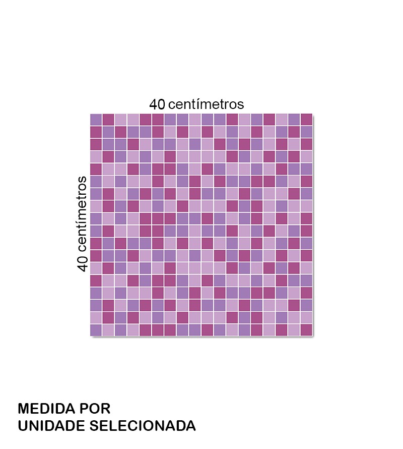 Adesivo Azulejo Pastilhas Em Tons de Rosa,...