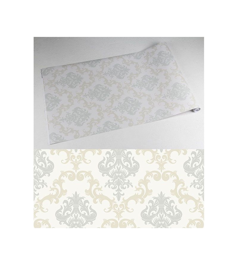 Papel de parede em tons cinza e bege