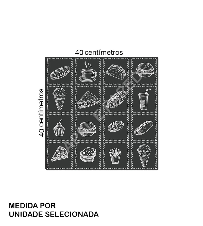 Adesivo Azulejos Retro Lanche Giz