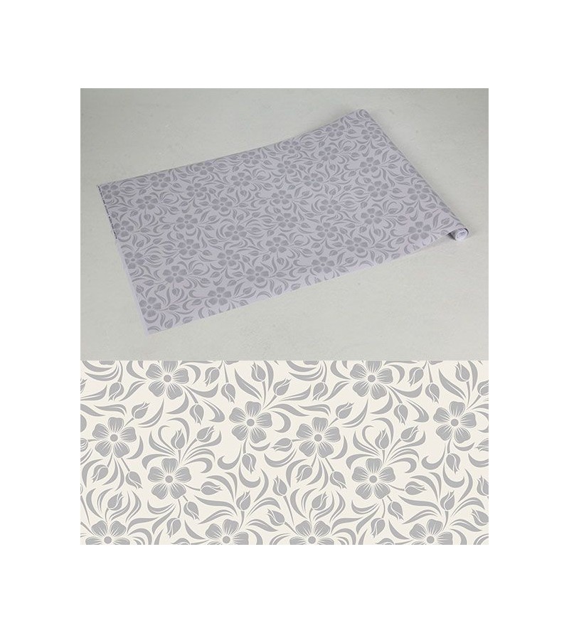 Papel de parede floral nos tons de cinza e tons de bege - Glamour 10
