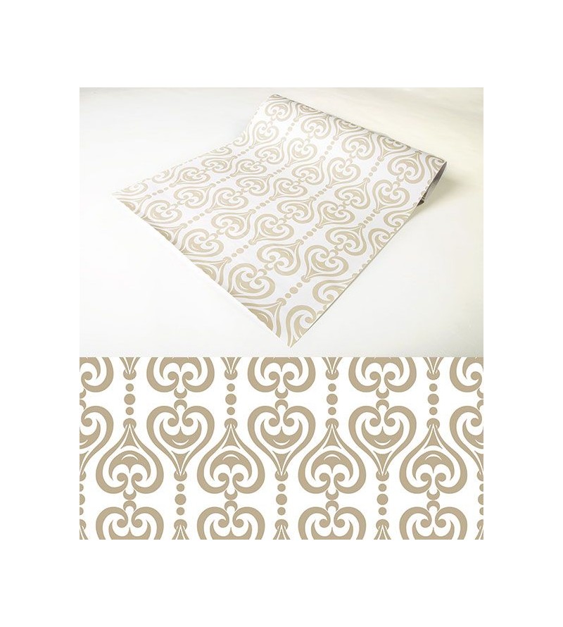 Papel de parede em tons bege e branco