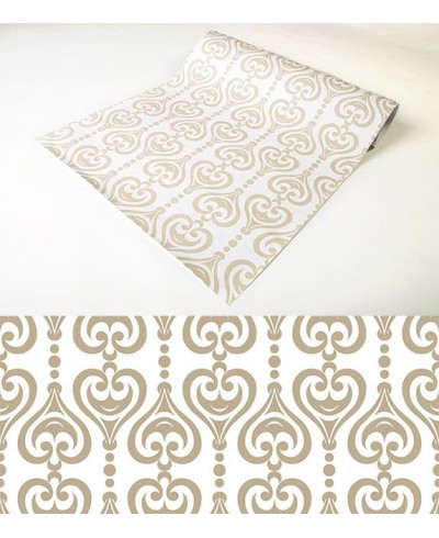 Papel de parede em tons bege e branco