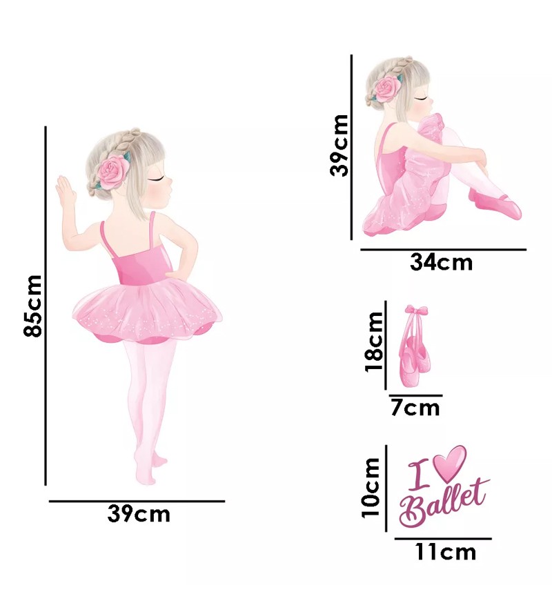 Adesivo De Parede Decorativo Infantil Bailarina...
