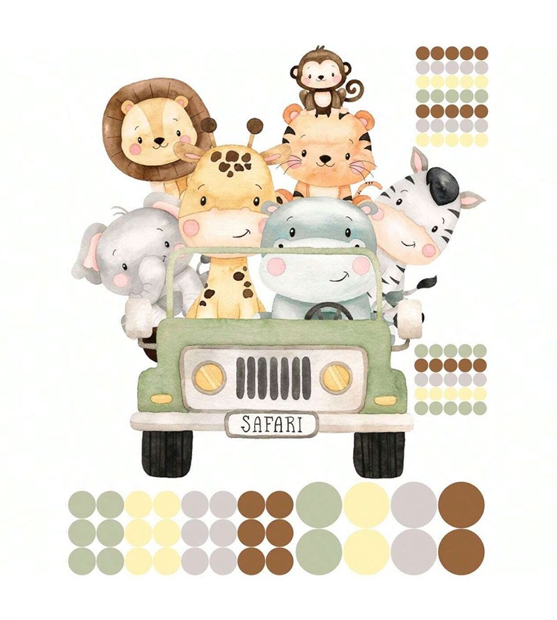 Adesivo De Parede Decorativo Infantil Safari...