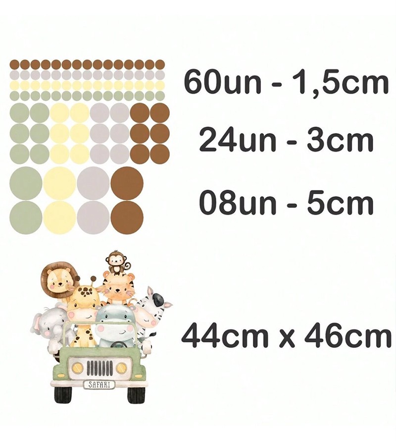 Adesivo De Parede Decorativo Infantil Safari...