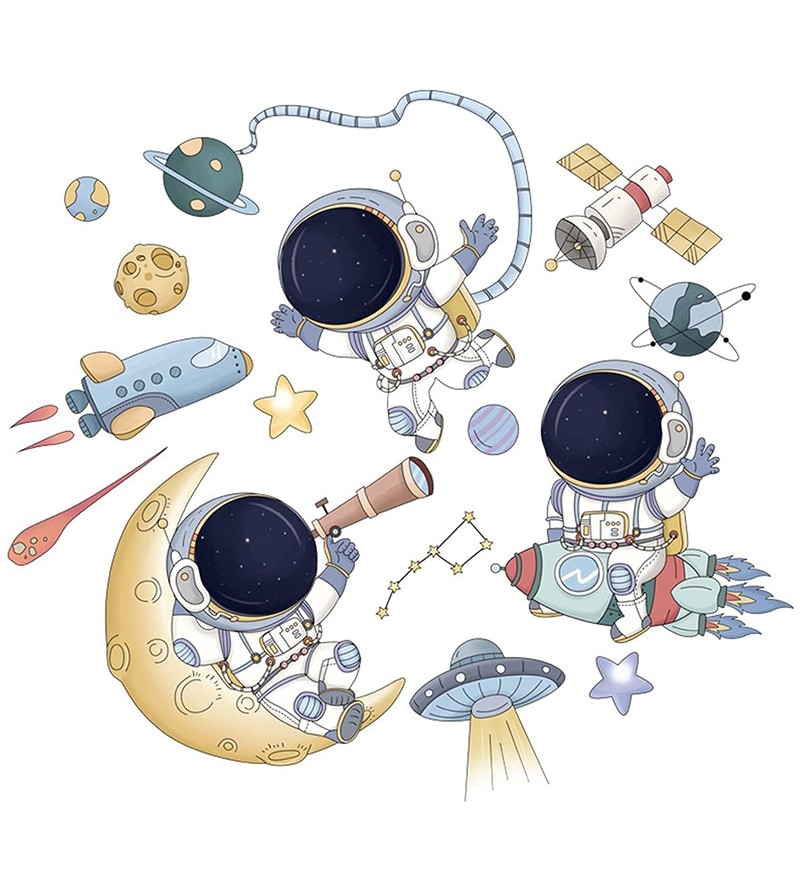 Adesivo De Parede Decorativo Infantil Astronautas