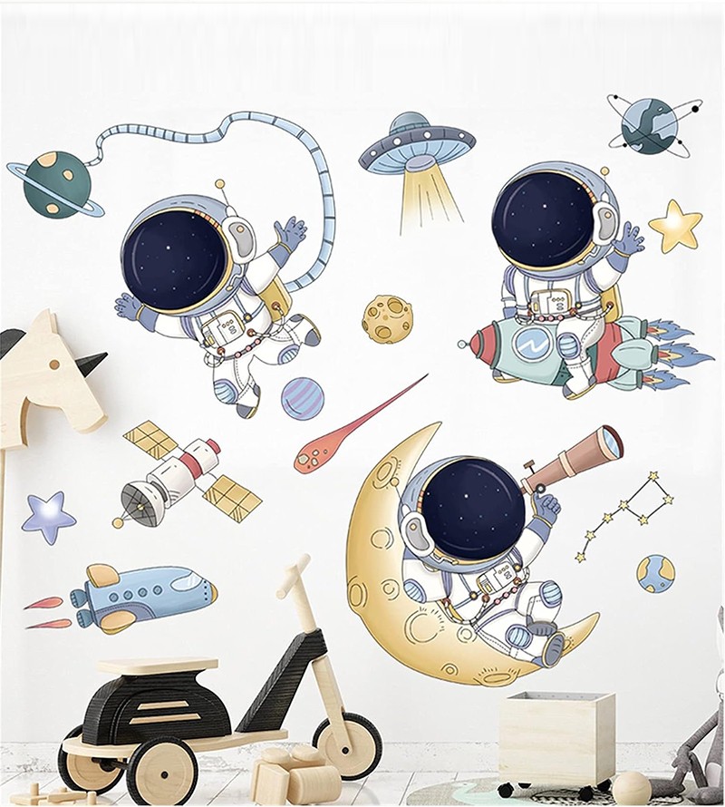 Adesivo De Parede Decorativo Infantil Astronautas