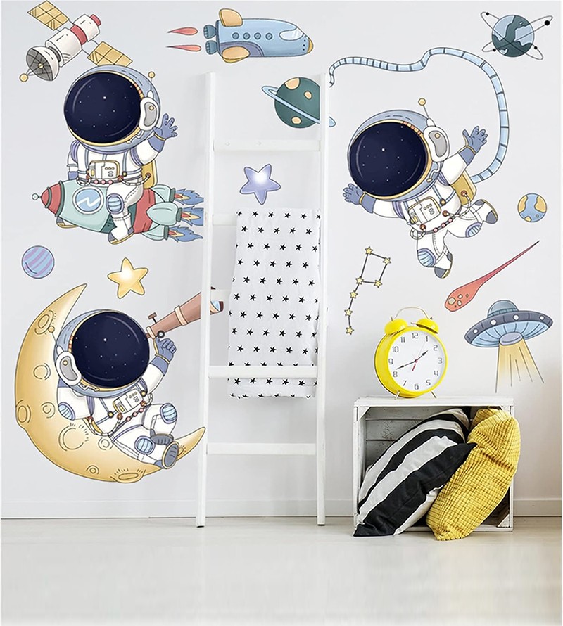 Adesivo De Parede Decorativo Infantil Astronautas